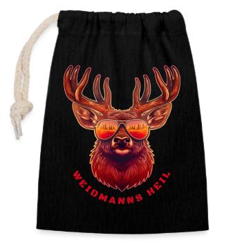 Deer Head Weidmann's Salvation Hunting Trophy Hunter - Closable cotton gift bag (14x20cm) - black - Front