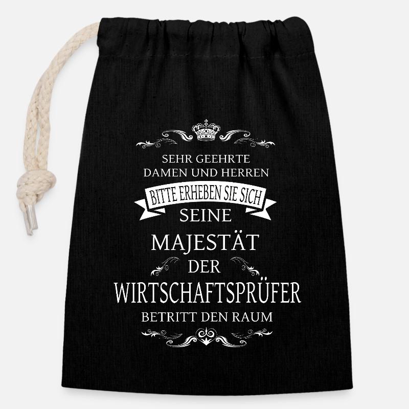 Seine Majestät der Wirtschaftsprüfer - Verschließbarer Geschenkbeutel aus Baumwolle (14x20cm) - Schwarz