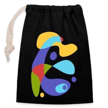 vintage abstract creature - Closable cotton gift bag (14x20cm) - black - Front
