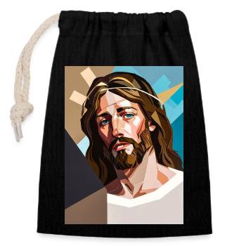 Holy Abstraction - Closable cotton gift bag (14x20cm) - black - Front