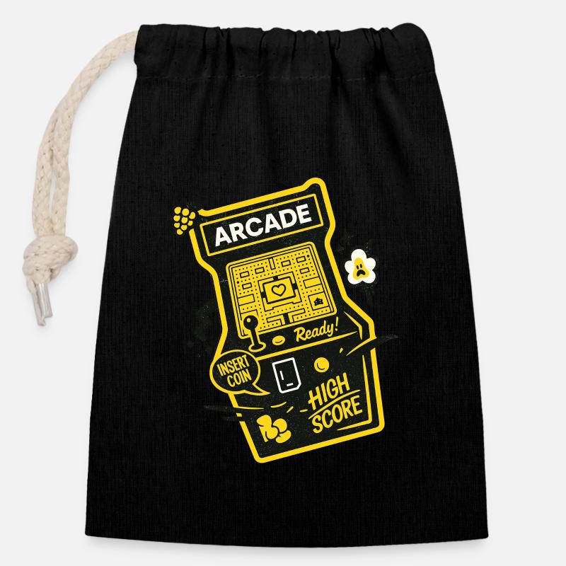 Arcade Ready High Score - Closable cotton gift bag (14x20cm) - black