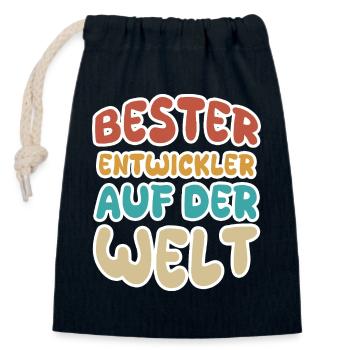Berufung Entwickler - Verschließbarer Geschenkbeutel aus Baumwolle (14x20cm) - Navy - Vorne