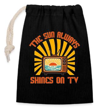 The Sun Always Shines on TV-Retro 80s Music - Closable cotton gift bag (14x20cm) - black - Front