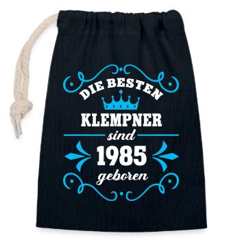 Birthday 1985 Plumber Colleague Plumbing Geb - Closable cotton gift bag (14x20cm) - navy - Front