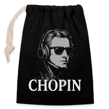Chopin Vibed Portrait - Closable cotton gift bag (14x20cm) - black - Front