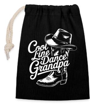 Danse en ligne Grand-père Western Look - Sac cadeau en coton avec cordon (14 x 20 cm) - noir - Devant