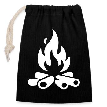 Campfire Firewood - Closable cotton gift bag (14x20cm) - black - Front