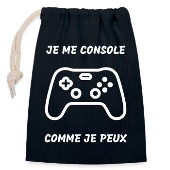 Videospiel-Controller - Verschließbarer Geschenkbeutel aus Baumwolle (14x20cm) - Navy - Vorne