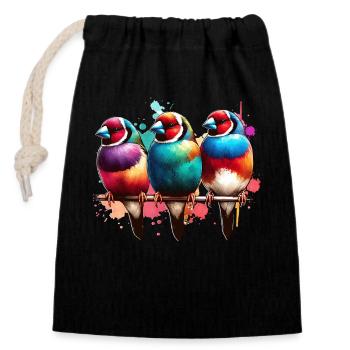 Don de gouldamadine - Sac cadeau en coton avec cordon (14 x 20 cm) - noir - Devant