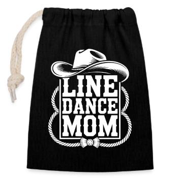 Line Dance Mom Western Logo - Sac cadeau en coton avec cordon (14 x 20 cm) - noir - Devant