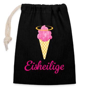 Eisheilige Wetter Eiscreme Sommer Fan Humor heilig - Verschließbarer Geschenkbeutel aus Baumwolle (14x20cm) - Schwarz - Vorne