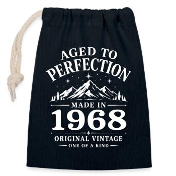 1968 Anniversary 58 Years Retro Vintage 1968 - Closable cotton gift bag (14x20cm) - navy - Front