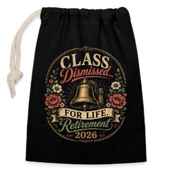 Lehrer-Retreat 2026 – Klasse für Lif beendet - Verschließbarer Geschenkbeutel aus Baumwolle (14x20cm) - Schwarz - Vorne