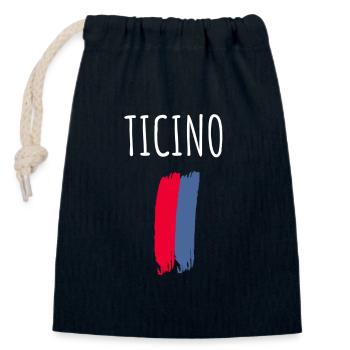 Ticino Ticino Souvenir Ticino Gift - Sac cadeau en coton avec cordon (14 x 20 cm) - bleu marine - Devant