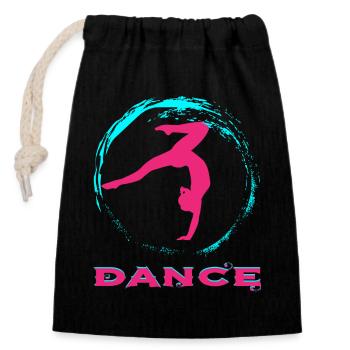 Dance - Closable cotton gift bag (14x20cm) - black - Front