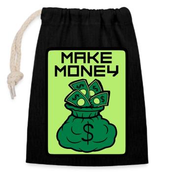 Bouclier Money Maker - Sac cadeau en coton avec cordon (14 x 20 cm) - noir - Devant