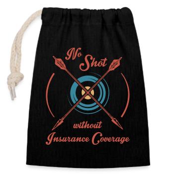 Archer - Sac cadeau en coton avec cordon (14 x 20 cm) - noir - Devant