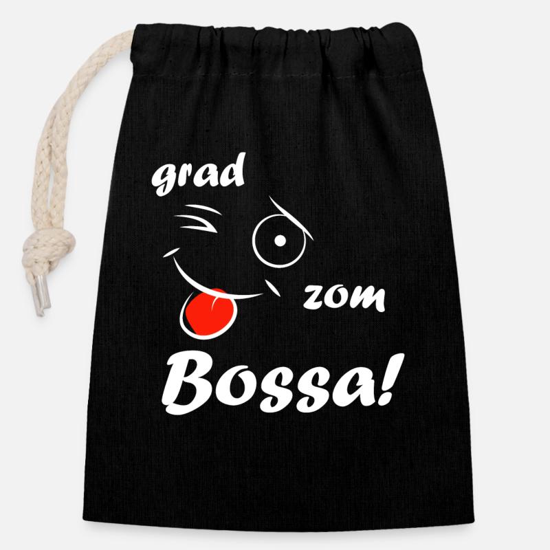 Degree zom Bossa! - white - Closable cotton gift bag (14x20cm) - black