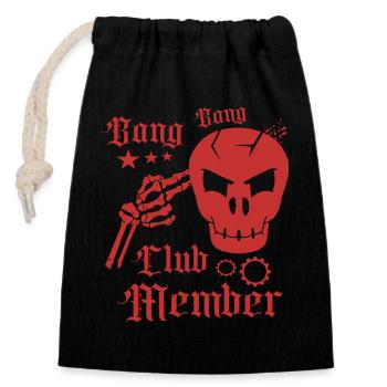 Bang Bang Club Member - Closable cotton gift bag (14x20cm) - black - Front