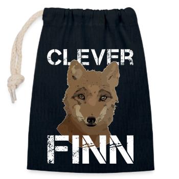 Finn Geburtstag Finn - Verschließbarer Geschenkbeutel aus Baumwolle (14x20cm) - Navy - Vorne