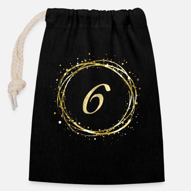 6 - Sac cadeau en coton avec cordon (14 x 20 cm) - noir