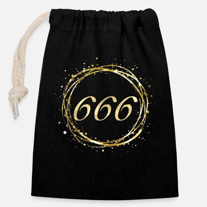 666 - Sac cadeau en coton avec cordon (14 x 20 cm) - noir