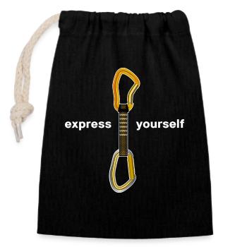 Climbing Mountain Carabiner Alpine Mountaineering Expresses - Closable cotton gift bag (14x20cm) - black - Front