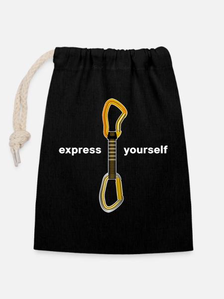 Alpinisme Alpinisme Montagneux Mousqueton Express - Sac cadeau en coton avec cordon (14 x 20 cm) - noir