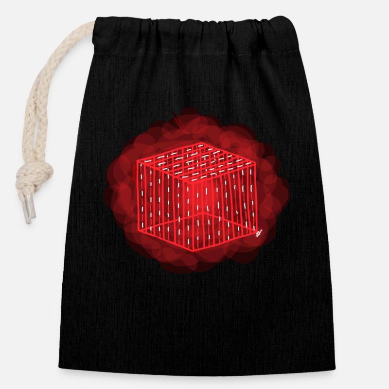 PIÈCE D’UNE CÉLÈBRE DISCOTHÈQUE VALENCIENNEv.Rojo - Sac cadeau en coton avec cordon (14 x 20 cm) - noir