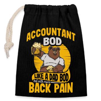 Drôle CPA Citation Comptable Bod Like A Dad Bod - Sac cadeau en coton avec cordon (14 x 20 cm) - noir - Devant