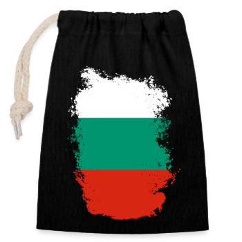 Bulgarien Flagge Bulgarische Fahne Goldstrand - Verschließbarer Geschenkbeutel aus Baumwolle (14x20cm) - Schwarz - Vorne