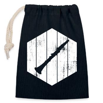 Clarinet - Closable cotton gift bag (14x20cm) - navy - Front