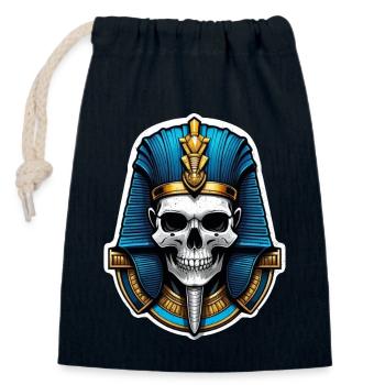 pharaon- momie - egypte - Sac cadeau en coton avec cordon (14 x 20 cm) - bleu marine - Devant