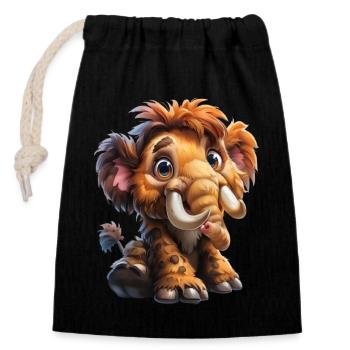 Mammoth #lovely toons - Closable cotton gift bag (14x20cm) - black - Front