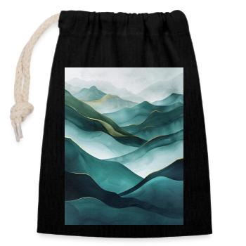 Poster Geo Nature Paint 5 - Closable cotton gift bag (14x20cm) - black - Front