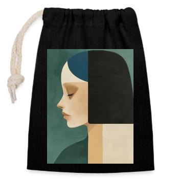 Poster Minimalist Portrait 2 - Closable cotton gift bag (14x20cm) - black - Front