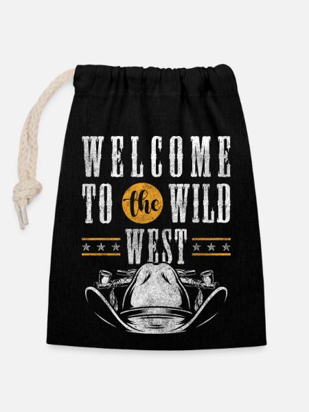 Cowboy Courage Texas - Closable cotton gift bag (14x20cm) - black