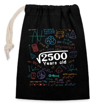 2500 ans de gribouillages mathématiques - Sac cadeau en coton avec cordon (14 x 20 cm) - noir - Devant