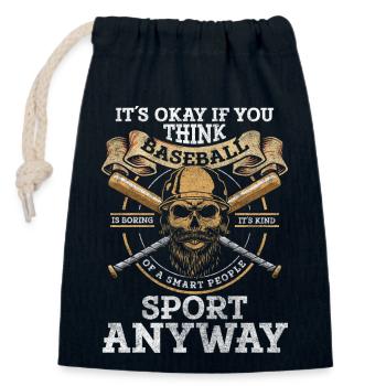 Sport Ball Ballsportart Trainer - Verschließbarer Geschenkbeutel aus Baumwolle (14x20cm) - Navy - Vorne