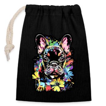 My friend - Closable cotton gift bag (14x20cm) - black - Front