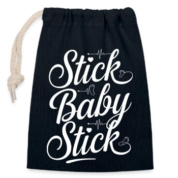 Powerful saying for IVF moms - Closable cotton gift bag (14x20cm) - navy - Front