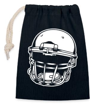 Football Helm - Verschließbarer Geschenkbeutel aus Baumwolle (14x20cm) - Navy - Vorne