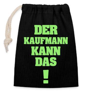 Funny Businessman - Closable cotton gift bag (14x20cm) - black - Front