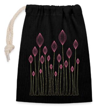 Plants Decorative - Closable cotton gift bag (14x20cm) - black - Front