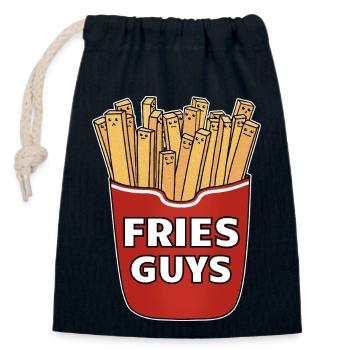FRIES GUYS - Closable cotton gift bag (14x20cm) - navy - Front
