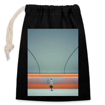 Platform as Orange - Closable cotton gift bag (14x20cm) - black - Front