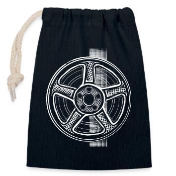 Dessin technique Jante dans le style Sketch - Sac cadeau en coton avec cordon (14 x 20 cm) - bleu marine - Devant