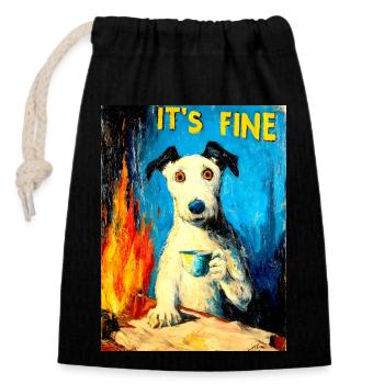 « C’est bien » de van Gogh - Sac cadeau en coton avec cordon (14 x 20 cm) - noir - Devant