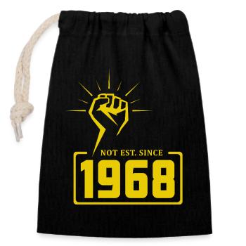 Retro Revolution 1968 T-Shirt Design - Sac cadeau en coton avec cordon (14 x 20 cm) - noir - Devant