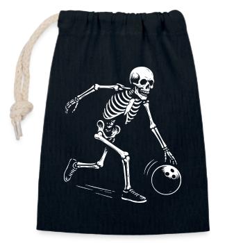 cadeau de l'équipe de bowling squelette - Sac cadeau en coton avec cordon (14 x 20 cm) - bleu marine - Devant